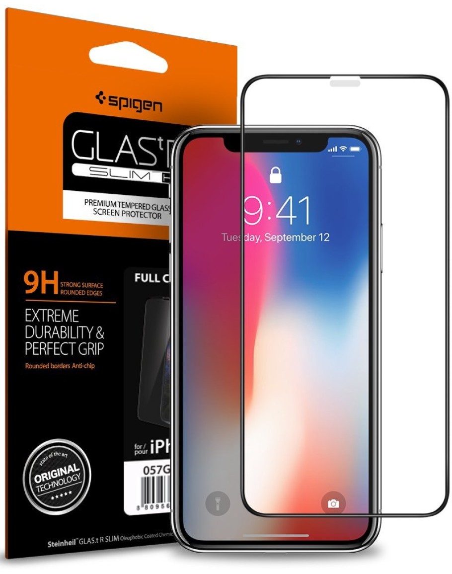 Spigen Full Cover Glass Screen Protector for iPhone X / Xs